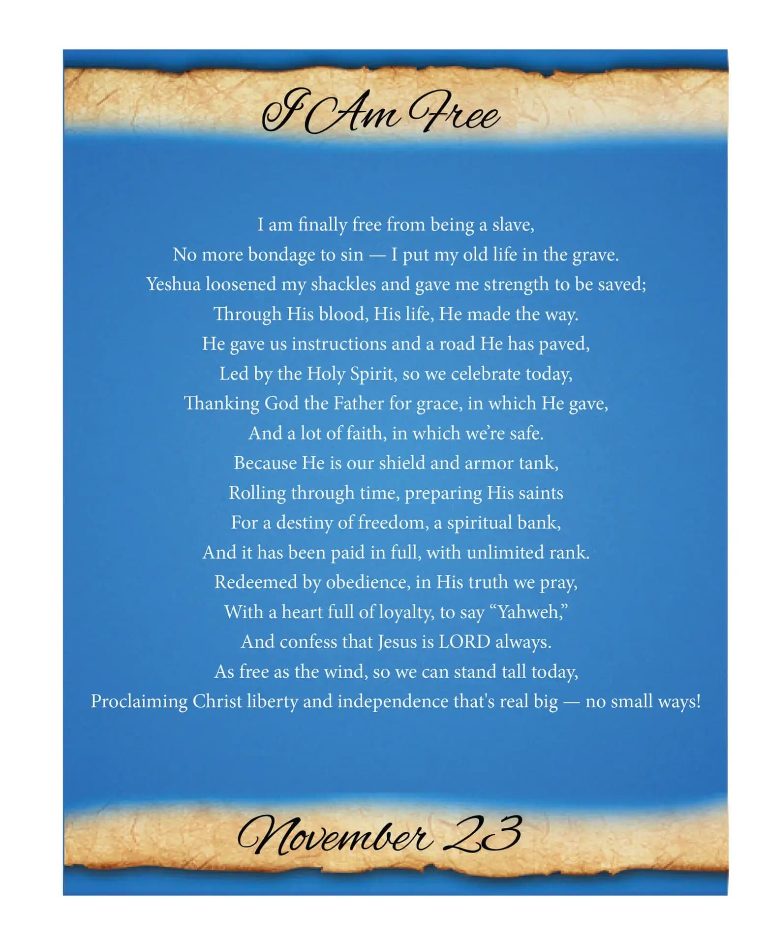 November featured poem