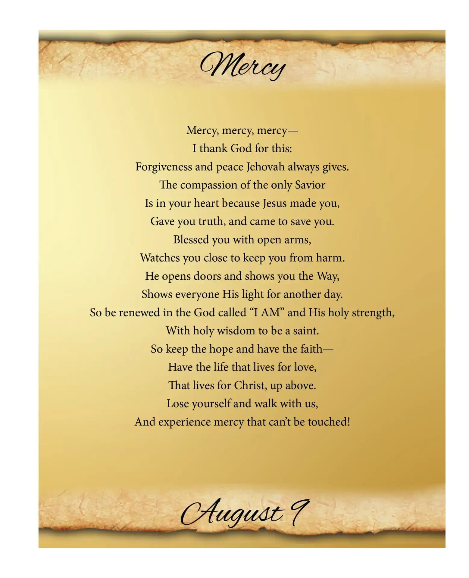 August featured poem